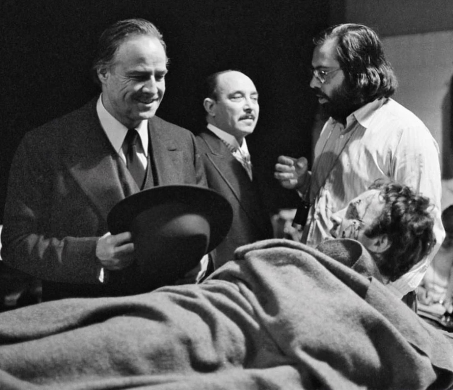 Copolla, Brando and Caan as a corpse 